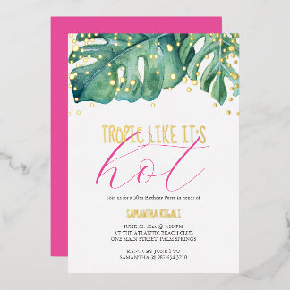 50. Geburtstagsparty Tropical Thema Folieneinladung