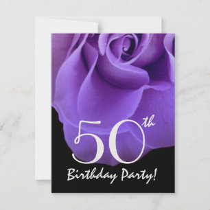 50. Geburtstagsvorlage Lila Rose für ihr W419 Einladung