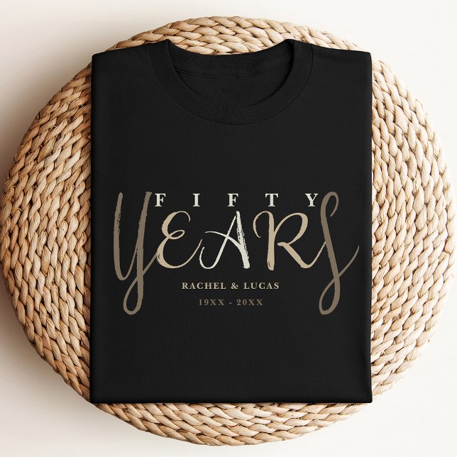 50. Gold Black Wedding Anniversary-Geschenk T-Shirt (Von Creator hochgeladen)