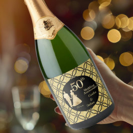 50. Gold Couple Wedding Anniversary Glitzer