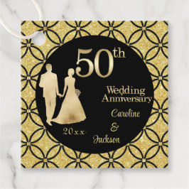 50. Gold Couple Wedding Anniversary Glitzer Geschenkanhänger