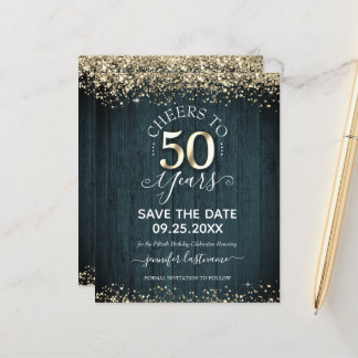50. Gold Geburtstag Save the Date Einladung