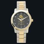 50. Gold Hochzeitstag Uhr für Ehemann<br><div class="desc">50. Gold Hochzeitstag Uhr für den Ehemann. Niedliche Geschenkidee für fünfzig Jahre Ehe. Gewundene goldene Ringe.</div>