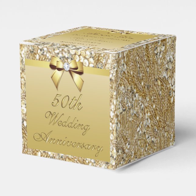 50. Gold Wedding Anniversary Custom Vielen Dank Geschenkschachtel (Vorderseite)