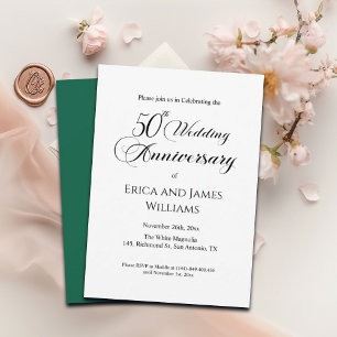 50. Gold Wedding Anniversary Elegantes Skript Einladung