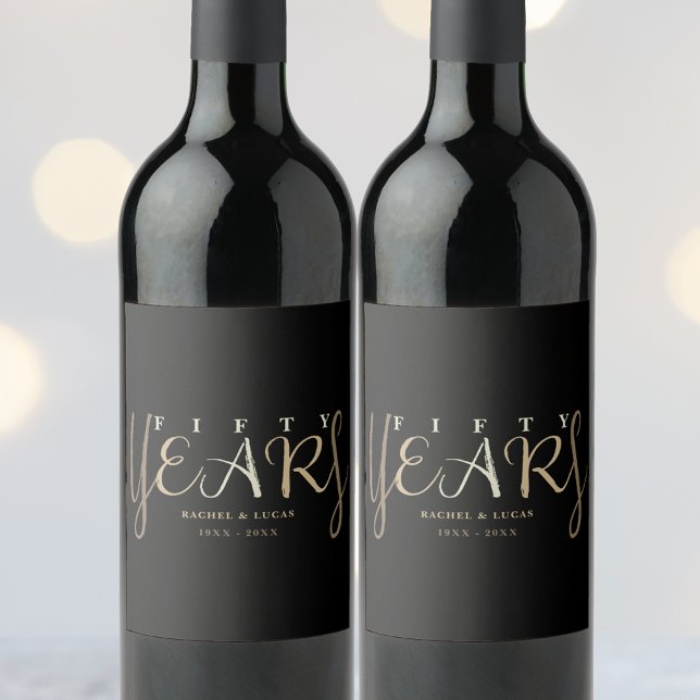 50. Gold Wedding Anniversary-Geschenk Weinetikett (Von Creator hochgeladen)