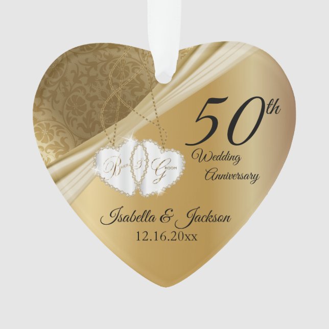 50. Gold Wedding Jubiläum 💕 Keepake Design Ornament (Vorderseite)