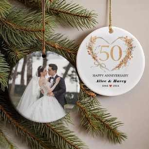 50. 💞 Gold Wedding Jubiläum Ornament