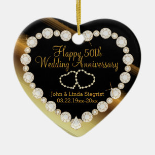 50. Golden Wedding Anniversary DIY Foto Keramik Ornament