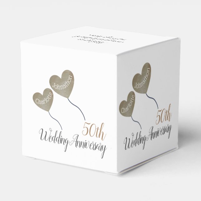 50. Golden Wedding Anniversary Fvor Box Geschenkschachtel (Rückseite)