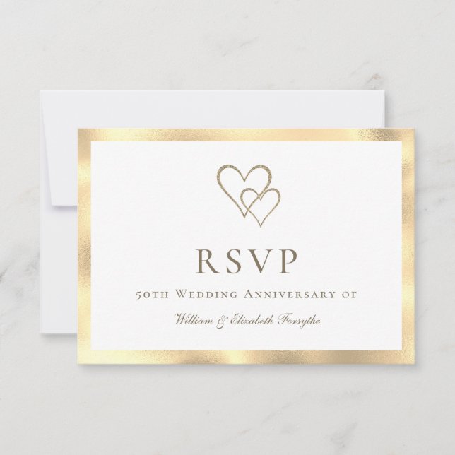 50. Golden Wedding Anniversary Response Card RSVP Karte (Vorderseite)