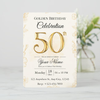 50. goldene Geburtstagseinladung  Einladung