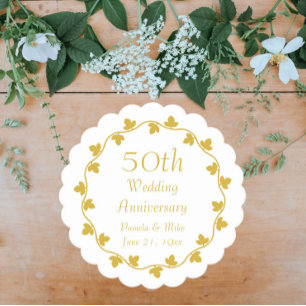 50. goldene Hochzeit Efeukranz Untersetzer