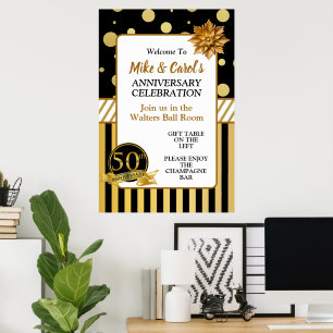 50. goldene Hochzeit Elegante Party  Poster