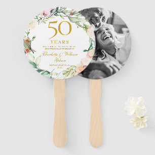 50. goldene Hochzeit Fliegende Rosen Foto Fächer