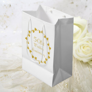 50. Goldene Hochzeit Jahrestag Ivy Wreath Mittlere Geschenktüte