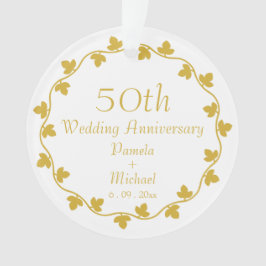 50. Goldene Hochzeit Jahrestag Ivy Wreath Ornament