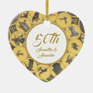 50. goldene Hochzeit Keramik Ornament