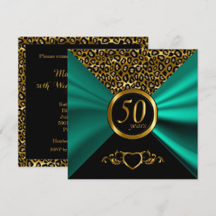 50. Goldene Hochzeit   Leopardenmuster Einladung