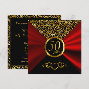 50. Goldene Hochzeit   Leopardenmuster Einladung