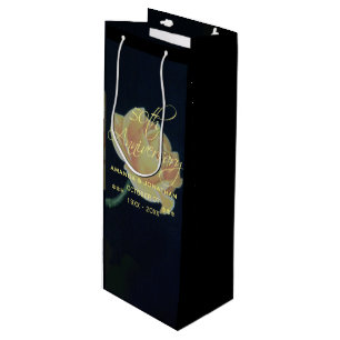50. goldene Hochzeit Rose Geschenktüte Für Weinflaschen