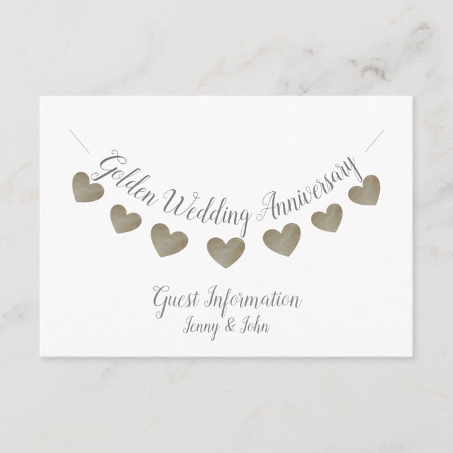 50. Goldene Hochzeit zum Jubiläum Begleitkarte (Vorderseite)