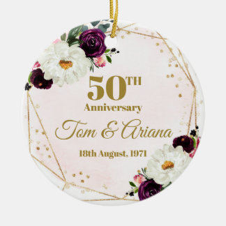 50. Goldene Hochzeitsszenario Keramik Ornament