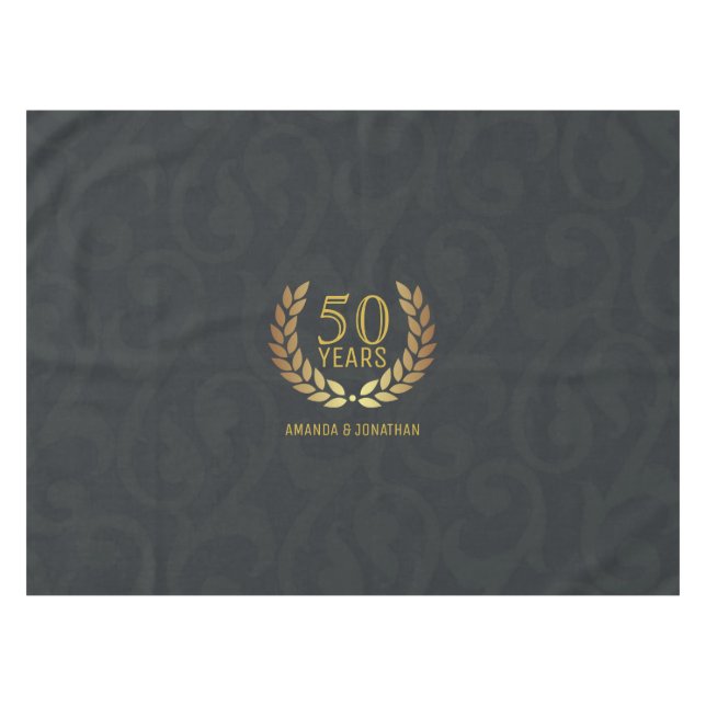 50. Goldene Hochzeitsszenario Tischdecke (Vorderseite (Horizontal))