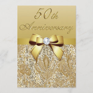 50. goldene Hochzeitstag-Attrappe Pailletten und S Einladung
