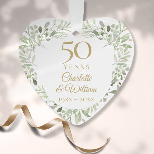 50. goldene Hochzeitstag Greenery  Ornament