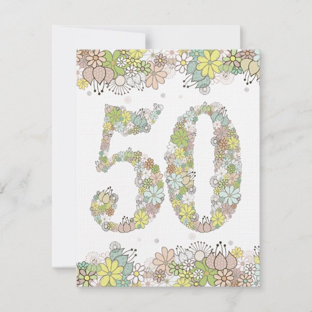 50. Goldene Hochzeitstag - Jubiläum Einladung (Vorderseite)