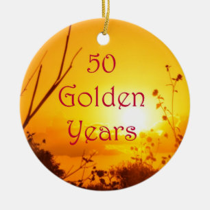 50 goldene Jahre fertigen mit Ihrem Foto besonders Keramik Ornament