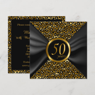 50. Goldene Jahre mit schwarzem Satin Einladung