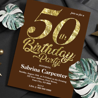 50. Goldener Geburtstag - Einladung