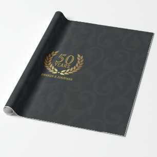 50. Goldener Hochzeitstag individuell anpassbar Geschenkpapier