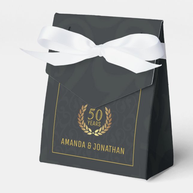 50. Goldener Hochzeitstag individuell anpassbar Geschenkschachtel (Vorderseite)