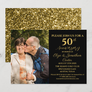 50. Goldener Jubiläum Überraschung Party Glitzer Einladung