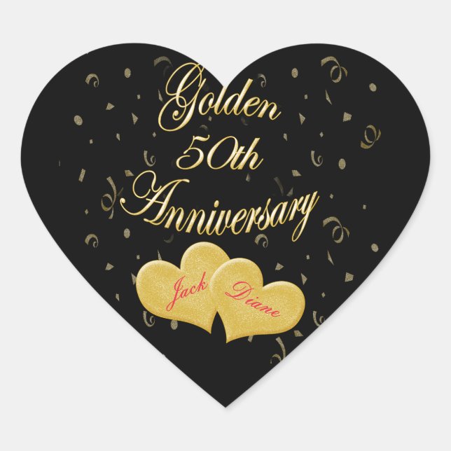 50. Goldener Jubiläumsaufkleber-Umschlag Aufkleber (Vorderseite)