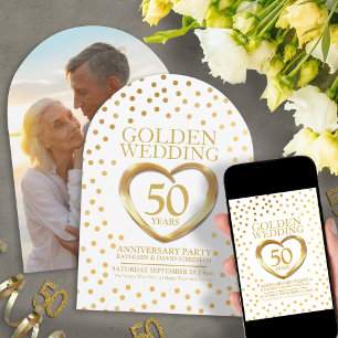 50. goldenes Hochzeitsheim Einladung