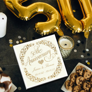 50. Goldenes Hochzeitspapier Napkins Serviette