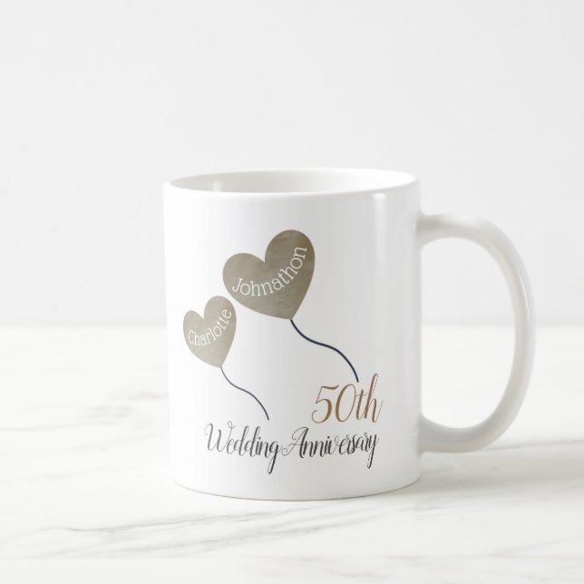 50. goldenes Hochzeitsstipendium Kaffeemaschine Ta Kaffeetasse (Rechts)