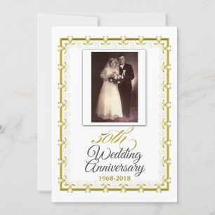 50. Goldenes Hochzeitsszenario-Foto Einladung