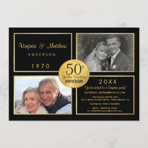 50. Goldenes Hochzeitsszenario-Party Einladung