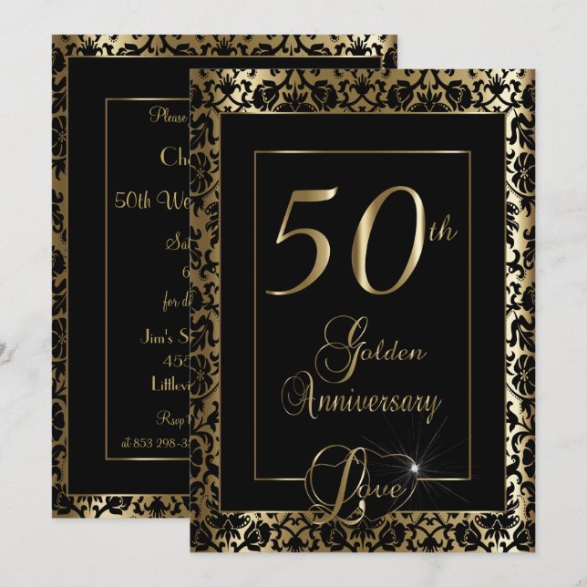 50. Goldenes Hochzeitstag| DIREKT Einladung (Vorne/Hinten)
