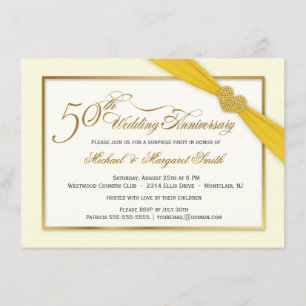 50. Goldenes Hochzeitstag Elegante Einladung