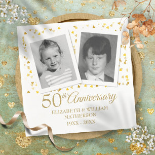 50. Goldenes Hochzeitstag Foto der Kindheit Serviette