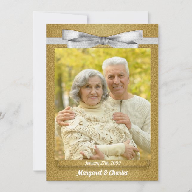 50. Goldenes Hochzeitstag-Foto Einladung (Vorderseite)