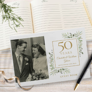 50. Goldenes Hochzeitstag Foto für Grünpflanzen Gästebuch