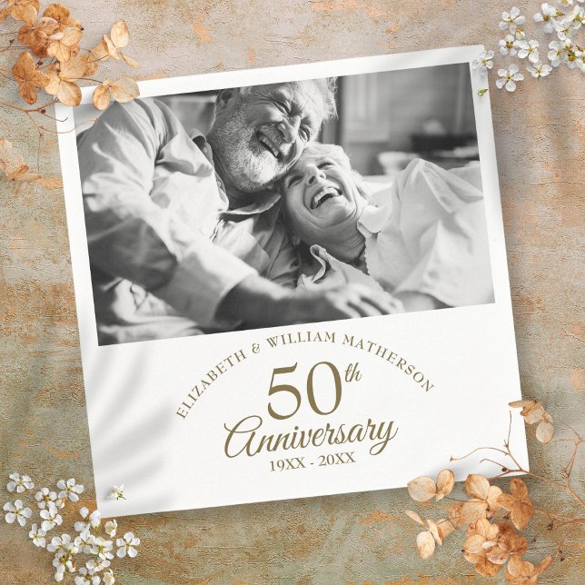 50. Goldenes Hochzeitstag-Foto Serviette (50th Golden Wedding Anniversary Photo Napkins)