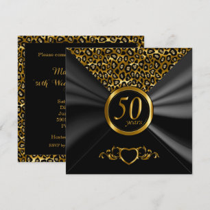 50. Goldenes Hochzeitstag Leopardenmuster Einladung